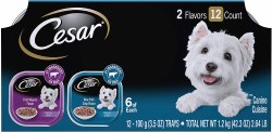 Cesar Gourmet Filets in Gravy Beef Variety Pack Wet Dog Food Case of 12, 3.5oz Trays