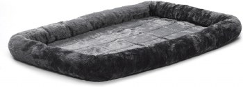 Midwest Quiet Time Sheepskin Pet Bed, Gray, 42x36