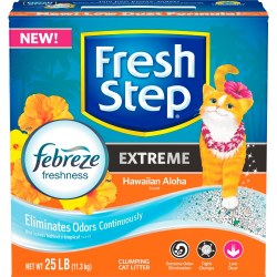 Fresh Step Extreme Clumping Scented Cat Litter, Hawaiian Aloha Scent, 25lb