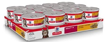 Hills Science Diet Adult Formula Savory Chicken Recipe Canned Wet Cat Food Case of 24, 5.5oz Cans
