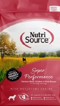 NutriSource Super Performance Chicken and Rice with Extra Energy, Dry Dog Food, 40 lbs