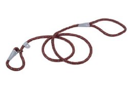 Reflective Braided Rope Slip Leash 6 Inch Berry