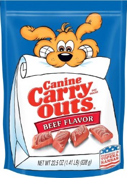 Del Monte Canine Carry Outs Bacon Flavor, Dog Treats, 50oz