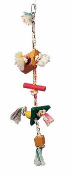 Living World Junglewood Rope With Rectangle Peg Triangle and Square Beads 4x16 Inches