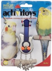 JW Activitoy Guitar Bird Toy, Reflected Metallic Body