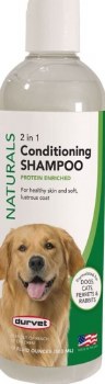 Durvet Naturals 2 in 1 Conditioning Shampoo for Dogs, Cats, Ferrets, and Rabbits, 17oz