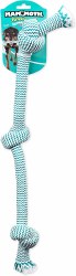Mammoth Extra Fresh Dental 3 Knot Rope Chew for Dogs, Green/White, 25"