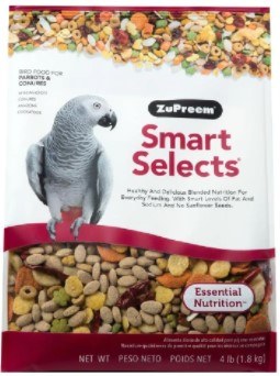 ZuPreem Smart Selects Parrot and Conure Bird Food 4 lbs