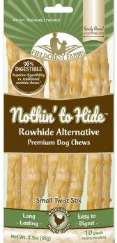 Fieldcrest Farms Nothin to Hide Rawhide Alternative Chicken Twists, Small, 10 Count