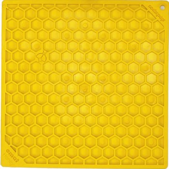 SodaPup Enriching Lick Mat Honey, Yellow, Large