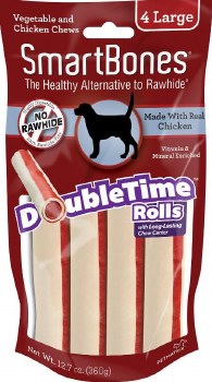Smartbone DoubleTime Rolls with Long-Lasting Chew Center Large 4 pack
