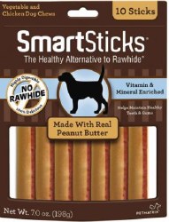 SmartSticks Rawhide Free Peanut Butter 10 Pack