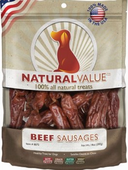 Natural Value Beef Sausage Dog Treats 14oz