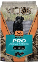 Victor Realtree Max-5 PRO Formula Beef and Brown Rice Recipe Dry Dog Food 40 lbs