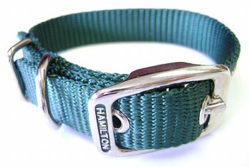 Hamilton Single Thick Nylon Deluxe Dog Collar, 5/8 inch x 20 inch, Green