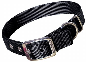 Hamilton Double Thick Nylon  Deluxe Dog Collar, 1 inch x 20 inch, Black