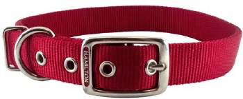 Hamilton Single Thick Nylon Deluxe Dog Collar, 14 inch, Red