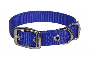 Hamilton Single Thick Nylon Deluxe Dog Collar, 3/4 inch thick x 20 inch length, Blue