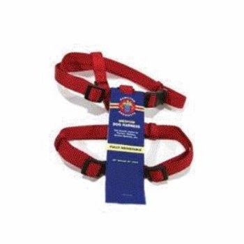 Hamilton Adjustable Comfort Nylon Dog Harness 3/4 inch thick x 20-30 inch chest, 50-80lb, Red