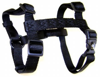 Hamilton Adjustable Comfort Nylon Dog Harness, 3/4 inch thick x 20-30 inch Chest, Black