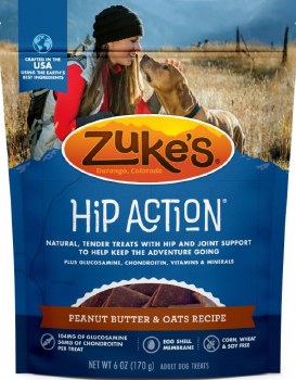 Zuke's Hip Action Peanut Butter & Oats Recipe Dog Treats 6oz