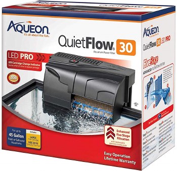 Aqueon QuietFlow LED Pro Power Filter, Size 30 50, up to 45 gallon