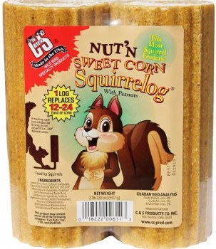 C&S Nut'n Sweet Corn Squirrel Log Refills, Peanut, 32oz, 2 count