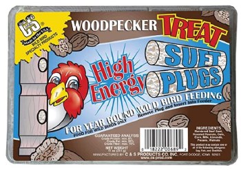 C&S Woodpecker Treat High Energy Suet Plugs Wild Bird Food, 12oz