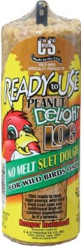 C&S Ready To Use Peanut Delight No Melt Suet Dough Log Wild Bird Food Log, 15.5oz