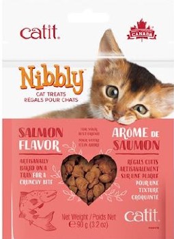 Catit Nibbly Salmon Flavor Cat Treats 3.17oz Bag
