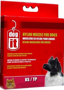 DogIt Extra Small Nylon Dog Muzzle 4 inch Black Extra Small