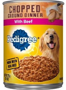 Pedigree Chopped Ground Dinner with Beef Canned, Wet Dog Food, 13.2oz