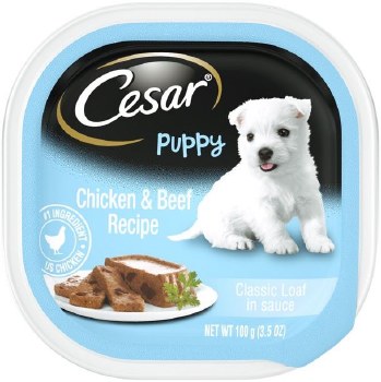 Cesar Puppy Formula with Chicken and Beef Wet Dog Food Trays 3.5oz