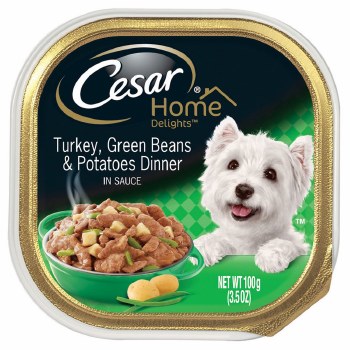 Cesar Home Delights Turkey, Potato, and Green Bean Recipe Wet Dog Food Tray 3.5oz
