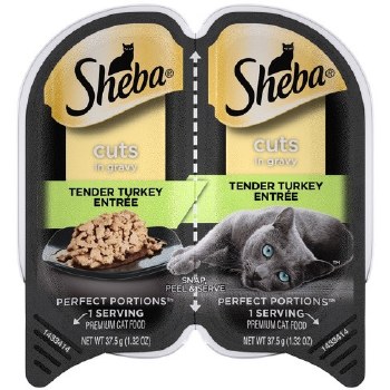 Sheba Perfect Portions Cuts in Gravy Savory Turkey Entree Grain Free Wet Cat Food 2.6oz