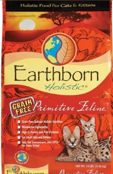 Earthborn Holistic Primitive Feline, Grain Free Natural, Dry Cat and Kitten Food, 14lb
