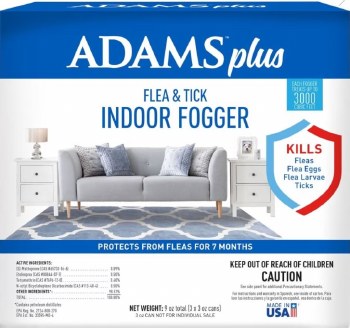 Adams Plus Indoor Flea and Tick Fogger, 3 pack