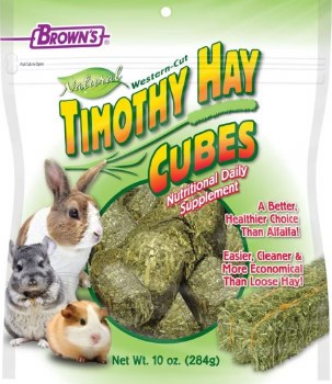 FMBrowns Western Cut Timothy Hay Cubes Small Animal Food 10oz