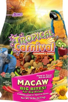 FMBrowns Tropical Carnival Big Bites for Macaws Bird Food 14lb
