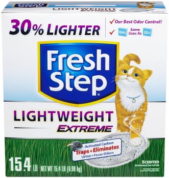 Fresh Step Light Weight Extreme Clumping Scented Cat Litter with Febreze 15lb