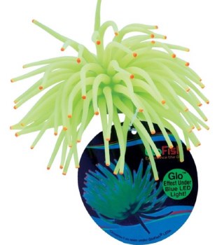 GloFish Anemone Aquarium Ornament, Yellow, Small