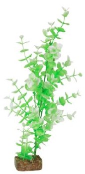 GloFish Multi Color Aquarium Plant, Green White, Large