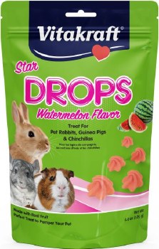 Sunseed Vitakraft Star Drops Watermelon Flavor Small Animal Treats 4.4oz