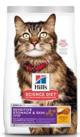 Hills Science Diet Adult Sensitive Stomach and Skin Formula with Chicken Dry Cat Food 7lb