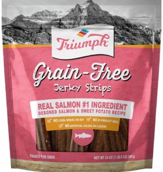Triumph Grain Free Salmon & Sweet Potato Recipe Jerky Dog Treats 24oz