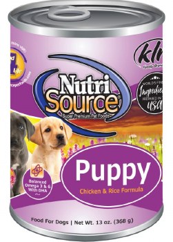 NutriSource Puppy Formula Chicken and Rice Recipe Canned, Wet Dog Food, 13oz