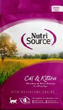 NutriSource Chicken and Rice Cat and Kitten Formula, Dry Cat Food, 6.6lb