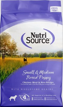 NutriSource Small to Medium Breed Puppy Chicken and Rice Formula, Dry Dog Food, 26lb