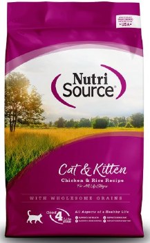 NutriSource Chicken and Rice Cat and Kitten Formula, Dry Cat Food, 4lb