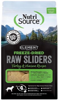 Nutrisource Element Freeze-Dried Raw Sliders Turkey and Venison, Dog Treats, 20oz